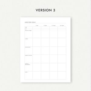 Long-Term Goal Planner: Portrait and Landscape Versions - A4/A5/Letter/Half Letter Sizes (Printable PDF Download) image 4