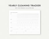 Yearly Cleaning Tracker: Two Versions - A4 & Letter Sizes (Printable PDF Download)