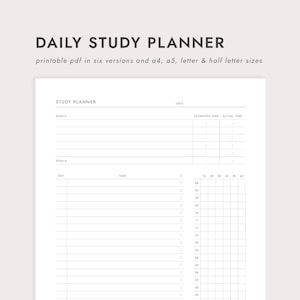 PDF Lernplaner: A4/A5/Letter/Half Letter Größen (Download)