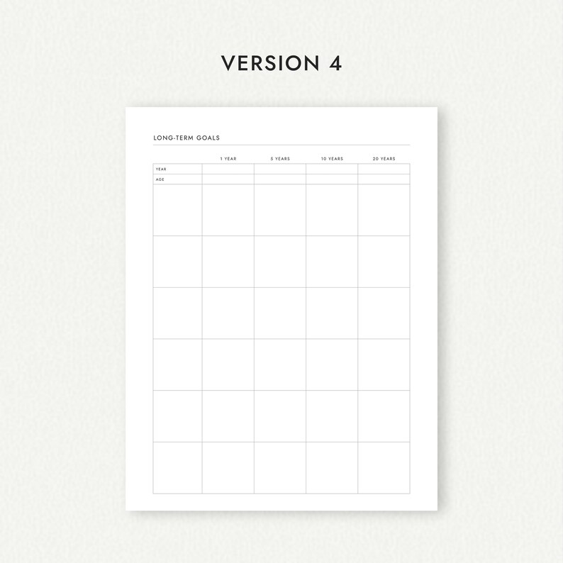 Long-Term Goal Planner: Portrait and Landscape Versions - A4/A5/Letter/Half Letter Sizes (Printable PDF Download) image 5