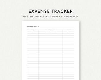 Ausgaben-Tracker - A4/A5/Letter/Half Letter (druckbare PDF-Datei zum Herunterladen)