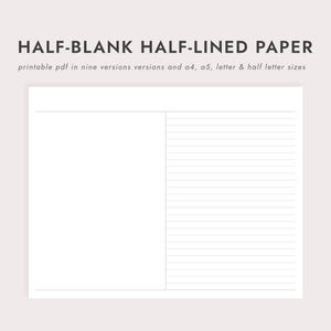 Liggande halvlinjerat halvblankt papper: 5 mm–10 mm mellanrum – A4/A5/Letter/Half Letter-storlekar (utskrivbar PDF för nedladdning)