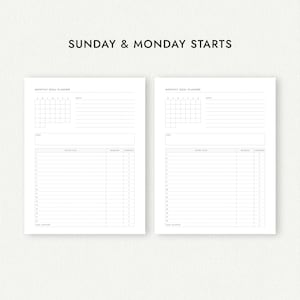 Monthly Goal Planner: Four Versions - A4/A5/Letter/Half Letter Sizes (Printable PDF Download) image 7