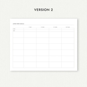 Long-Term Goal Planner: Portrait and Landscape Versions - A4/A5/Letter/Half Letter Sizes (Printable PDF Download) image 3