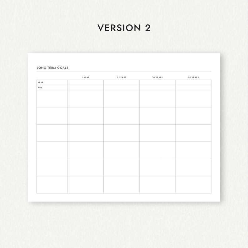 Long-Term Goal Planner: Portrait and Landscape Versions - A4/A5/Letter/Half Letter Sizes (Printable PDF Download) image 3