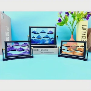 Kinetic Sand Art Frame | Moving Sand Decor for Desk or Home | Relaxing Zen Sculpture | Unique Gift for Office or Room Aesthetic