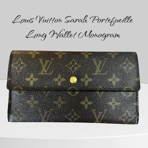 Carteira Louis Vuitton Sarah Portefueille Longa Monograma Autêntica | Vintage | Restaurada | Pequenos Acessórios de Couro