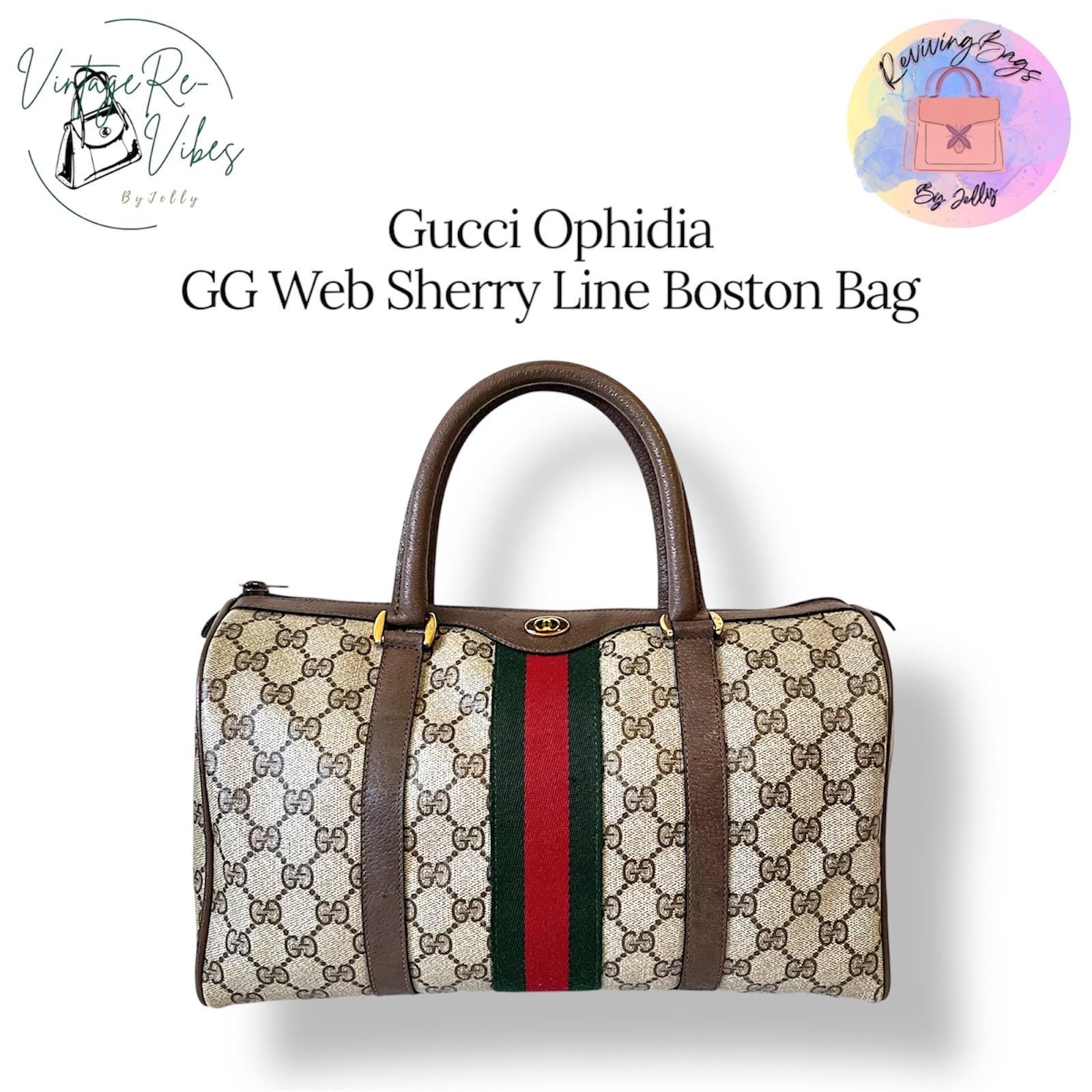 Vintage Gucci Ophidia GG Boston Bag | Sherry Web Medium Handbag