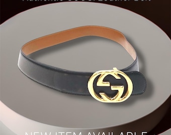 Vintage Gucci Black Leather Belt With Silver GG Buckle - Etsy display picture 1