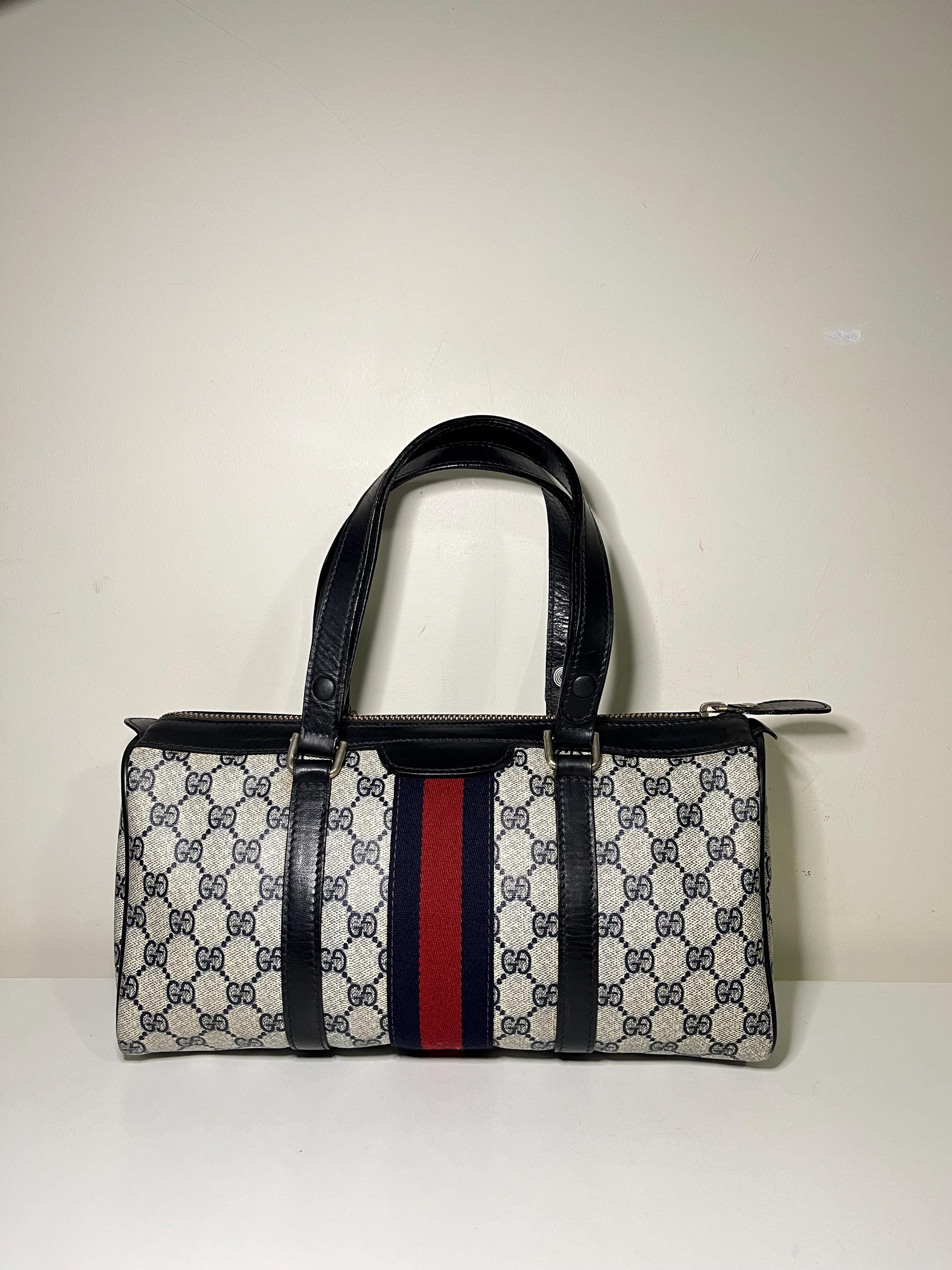 Vintage Gucci Blue Boston Bag - Etsy