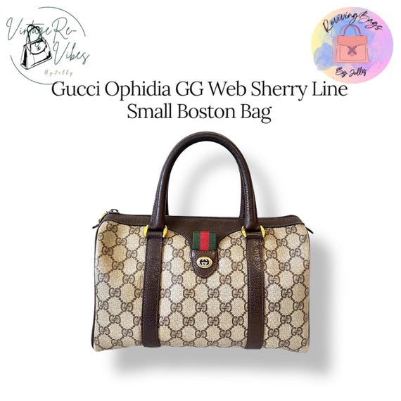 Vintage Gucci Ophidia GG Boston Bag | Sherry Web, Small (28cm) - Etsy