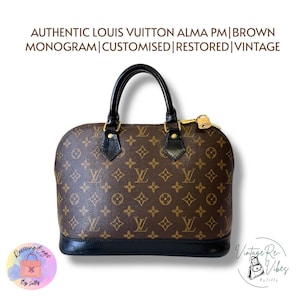 Borsa Louis Vuitton Alma PM Monogram personalizzata e autentica / Pulita e ricondizionata / Usata/Vintage/Restaurata/Riparata