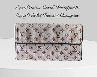 Authentic Vintage Louis Vuitton Sarah Maroon Monogram Canvas Long Wallet