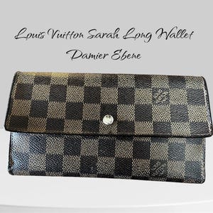 Louis Vuitton Damier Ebene Sarah Lange Geldbörse | Authentisch|Vintage| Gebraucht | Restauriert |Repariert