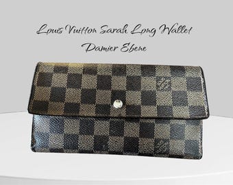 Louis Vuitton Damier Ebene Sarah Long Wallet | Authentic|Vintage| Pre-Owned | Restored |Repaired