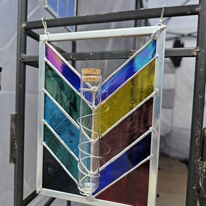 Stained Glass Suncatcher, Propagation Station, Flower Holder, Home Decor, Stained Glass Art, Housewarming gift, Handmade Botanical, Home Art