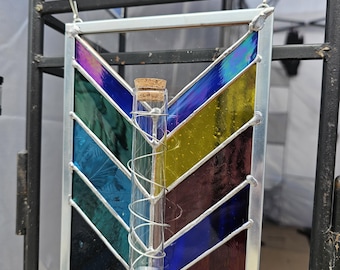 Attrape-soleil en vitrail, Station de multiplication, Jardinière, Décoration d'intérieur, Art du vitrail, Cadeau de pendaison de crémaillère, Botanique fait main, Art de la maison
