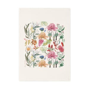 Australian Native Floral Cotton Tea Towel | 100% Organic | Sustainable Gift for Nature Lovers