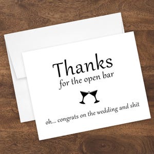 Offene Bar Hochzeit Grußkarte Blank