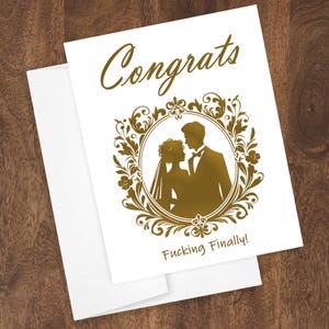 Hochzeit ENDLICH Grußkarte blanko