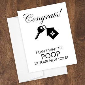 Poep in het toilet New Home-wenskaart blanco