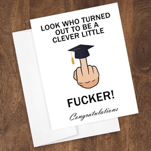 Carte de vœux pour l'obtention du diplôme Clever Fucker