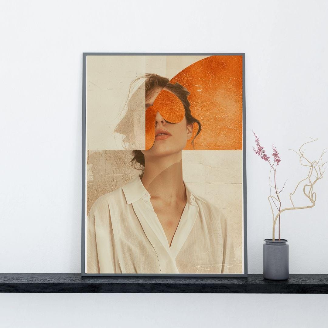 Modern Abstract Woman Portrait Poster – Minimalist Line Art Print With ...