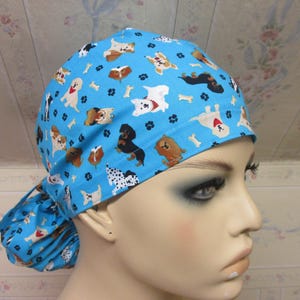 SMALL DOGGIES---BOUFFANT Ladies scrub hat