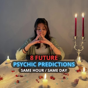 8 Future Psychic Predictions, Mittlere Legung, Tarotkarten Legung, Future Psychic Legung, Wahrsagerin Legung, Liebeslesung, zur gleichen Stunde