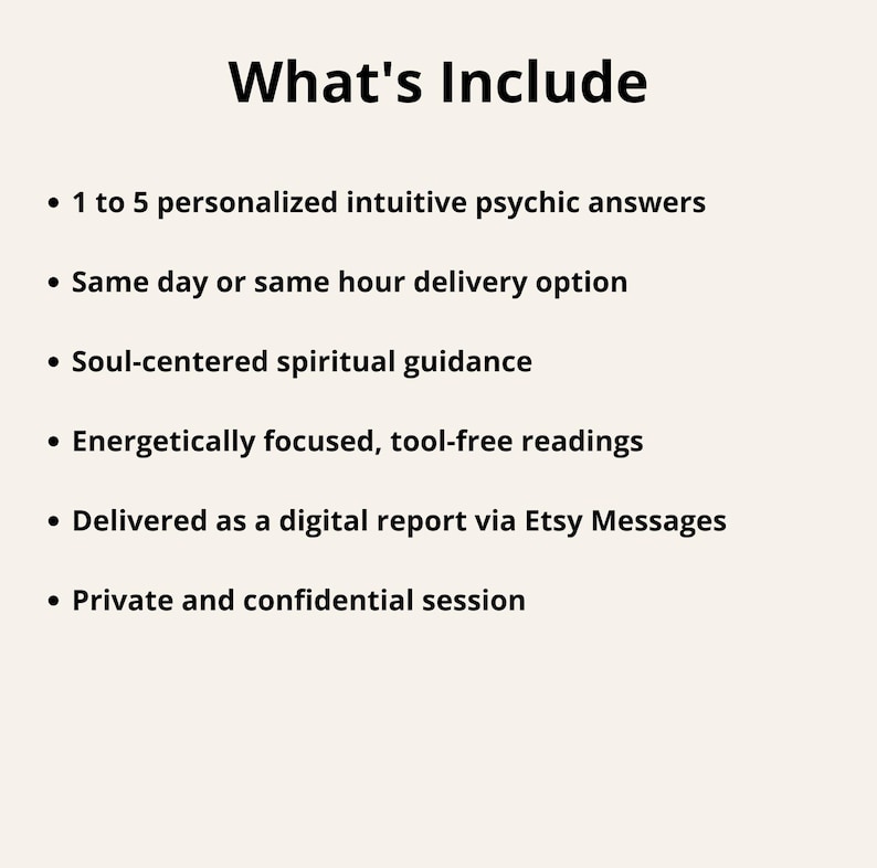 This 1-hour Psychic Reading offers lightning-fast spiritual insight and deep intuitive energy connection through clairvoyant guidance. Medium Sofia channels answers with no tools, focusing on soul mapping, love clarity, and emotional healing. Receive honest, accurate answers within the hour using intuitive read, energy channeling, and telepathic awareness tailored to your unique path.