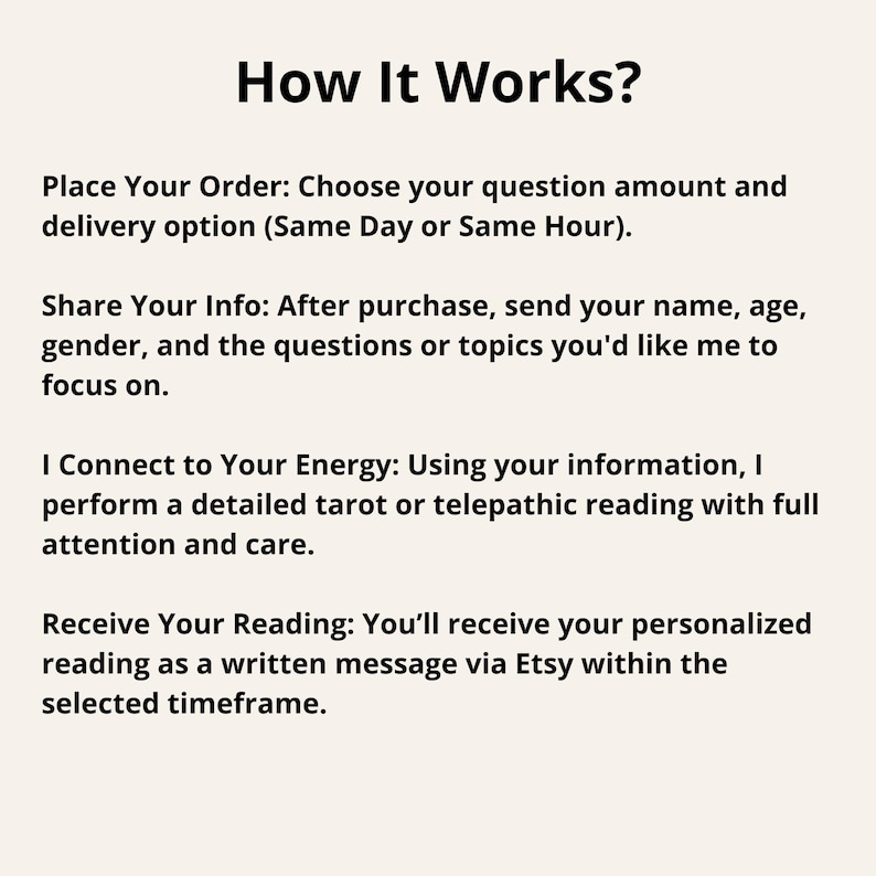 Dive into a deeply intuitive and tool-free psychic experience delivered within 1 hour. This reading uncovers your soul’s truth through accurate telepathy, clairvoyant insight, and sacred connection. Ideal for love guidance, spiritual clarity, and urgent emotional insight. Medium Sofia uses spiritual focus and energy reading to deliver fast, honest, and transformative messages in real time.