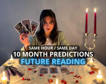 10 Month Psychic Predictions, Telepathic Reading, Future, Tarot Reading, Detailed 10 Month Energy Forecast, Same Hour, Same Day Delivery