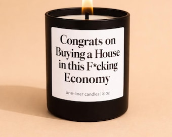 Present till nytt hem, grattis till nytt hem, present till första huset, roligt ljus till husägare, inflyttningspresent, sojaljus, 225 ml