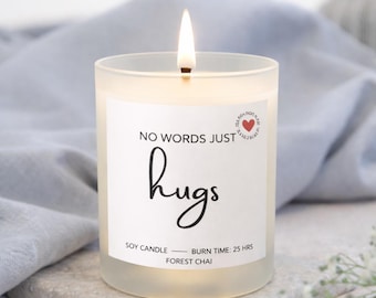 No words just hugs candle / Gift Box for Her Him / Sending you hugs in candle / Thinking of you gifts Gift for friend Get Well Soon Sympathy