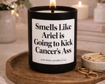 Custom Cancer Gift, Breast Cancer, Cancer Survivor Gift, Chemo Care Package, Funny Candle, Cheer Up Gift, Chemo Gift, Cancer Sucks