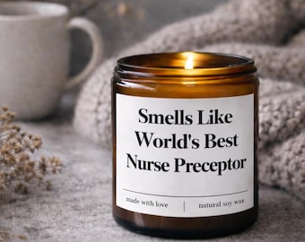 Cadeau de remerciement pour infirmière, meilleure bougie de précepteur d'infirmières au monde, cadeau de professeur d'infirmières, cadeau de remise des diplômes d'infirmière autorisée, bougie de cire de soja