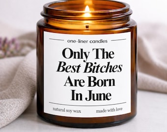 Birthday Gift for Her, Gemini Birthday Candle, June Zodiac Gift, Funny Gemini Gift for Her, Sassy Horoscope Candle,Best Bitches Born in June