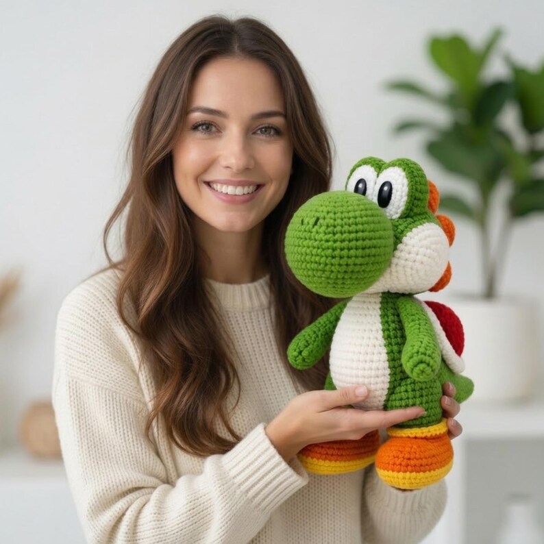 Yoshi Inspired Crochet Pattern PDF | Dinosaur Amigurumi | Dino Plush ...