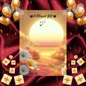 Biglietto pieghevole stampabile 5x7 per la festa della mamma – Biglietto al tramonto basato sulla fede cristiana – Download immediato per mamma, nonna, matrigna