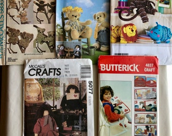 Sewing Patterns for Stuffed Animals, Attic Babies, Children’s Book, Monkey, Stuffed Doll - Mix & Match