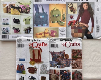 Sewing Patterns for Totes, Back Pack, Retreat Bags, Fanny Packs, Messenger Bags, Utility Bags - Mix & Match