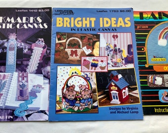 Plastic Canvas Pattern Book, Leaflet, Vintage, Destash, Bookmarks, Rainbows, Mix & Match, Clearance Sale,  Buy More and Save! Listing No. 15