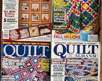 Quilt Magazines, Vintage Quilt Magazines, Destash Quilt Magazines, Vintage Quilt Magazines, Quilt Patterns, Sewing - Mix & Match – Set of 4