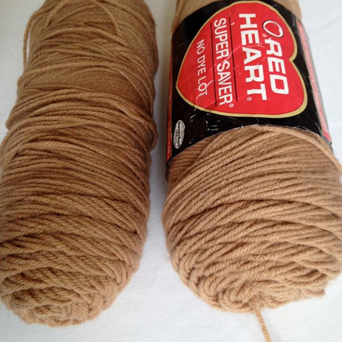 Red Heart Yarn Warm Brown Super Saver 2 skeins Etsy