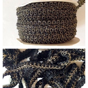Metallic Trim, Black and Gold Trim, Decorative Trim, Black Gimp Trim, Costume Trim, Braided Trim, Gimp Braid Trim, Destash Trim, Mix & Match