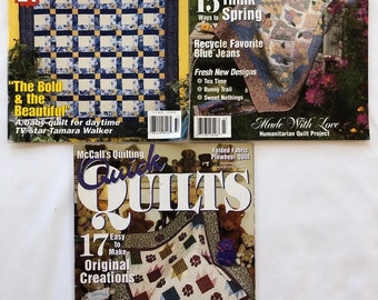 McCall's Quilting Magazines, McCall’s Quick Quilts, Destash Quilt Magazines, Vintage Quilt Magazines, Quilt Patterns, Sewing - Mix & Match