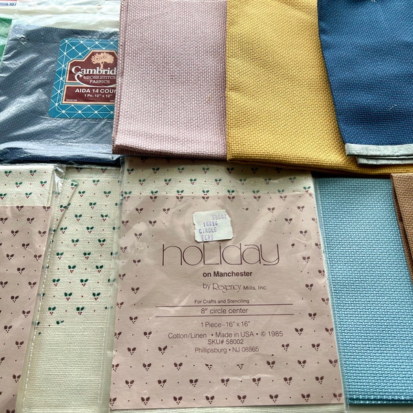 Aida Cross Stitch Fabric, Destash Cross Stitch Supplies, Evenweave Linen, Needlework Fabric, Embroidery Fabric, Mix & Match