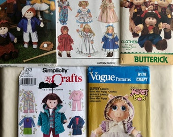 Sewing Patterns for Doll Clothes, 16" Dolls and 18" Dolls, Mix and Match