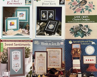 Counted Cross Stitch Pattern Leaflet Book, Vintage, Destash, Mix and Match