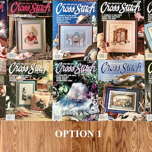 May include: Ten issues of "For the Love of Cross Stitch" magazine, featuring a variety of cross stitch patterns and projects. The covers feature a mix of traditional and modern designs.
